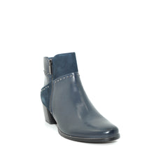 Load image into Gallery viewer, navy low heel boots