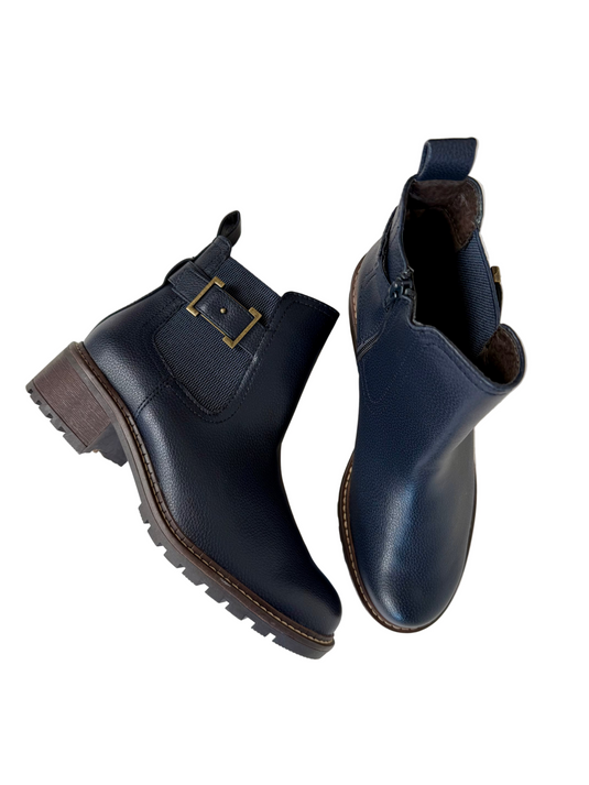 navy ankle boots