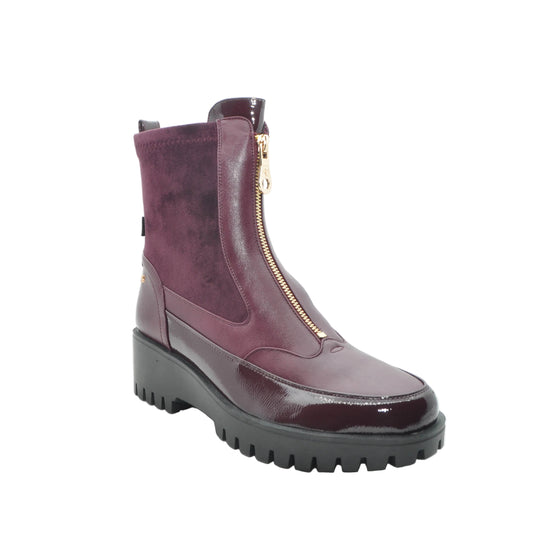 burgundy wedge boots