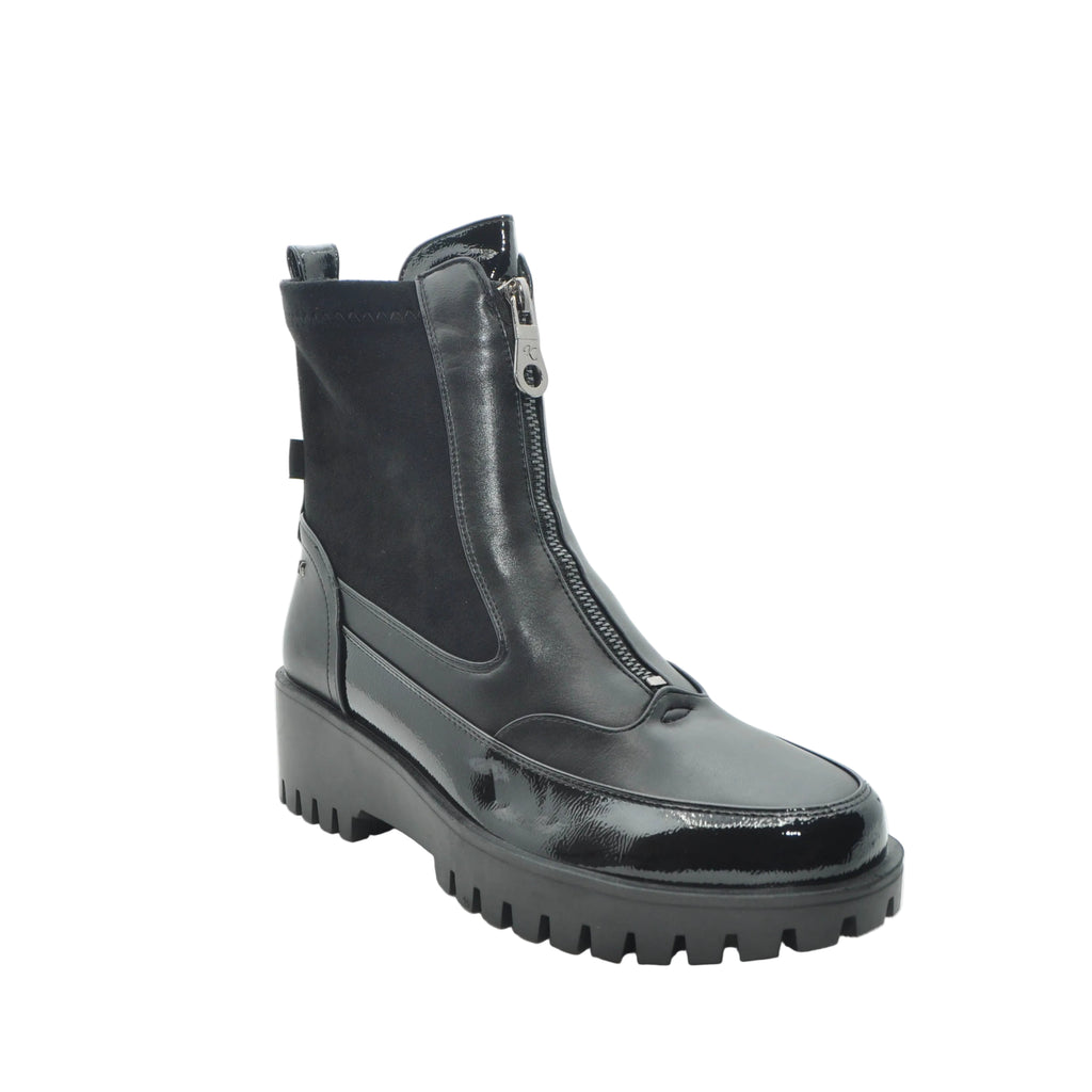 black low wedge boots