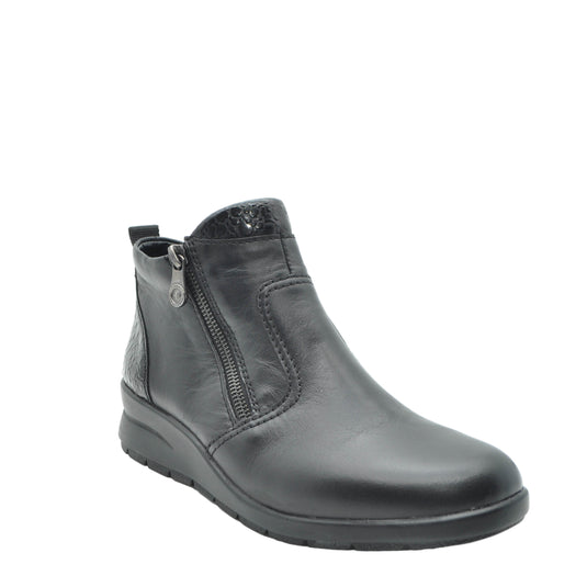 ladies black wedge boots