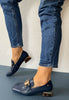 navy flat shoes