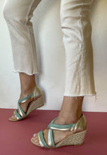 Load image into Gallery viewer, kate appleby green wedge sandals