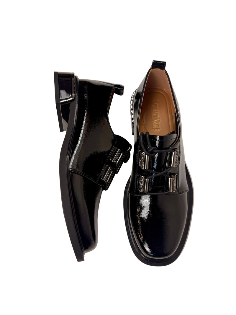 Load image into Gallery viewer, black patent shoes
