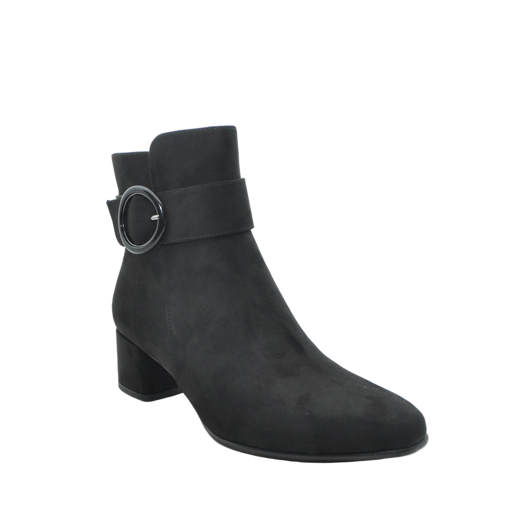 black block heeled ankle boots