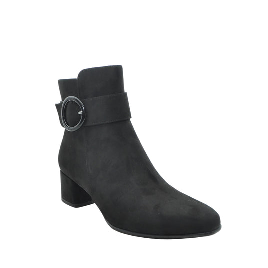 black block heeled ankle boots
