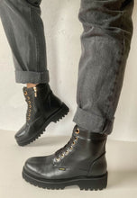 Load image into Gallery viewer, black biker boots