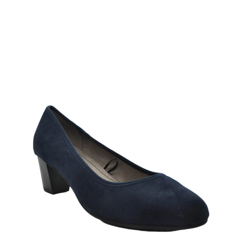Load image into Gallery viewer, navy wide fitting heels
