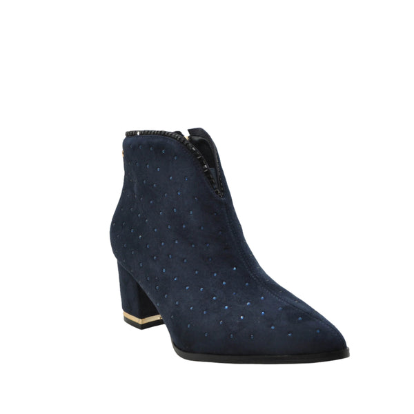 navy heeled boots