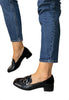 navy slip in loafers