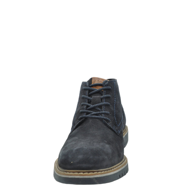 Load image into Gallery viewer, navy seude ankle boots for men
