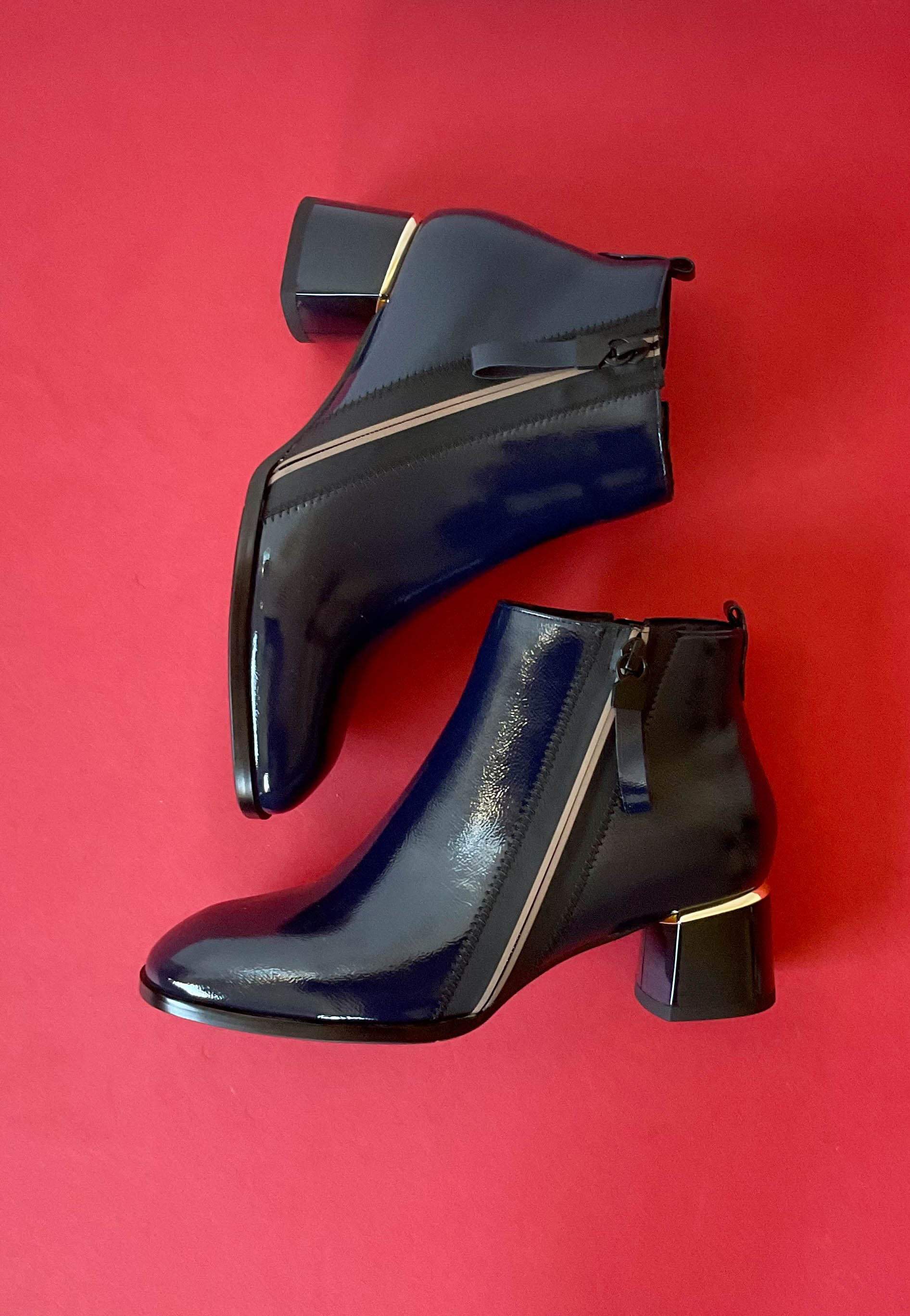 kate appleby navy heeled boots