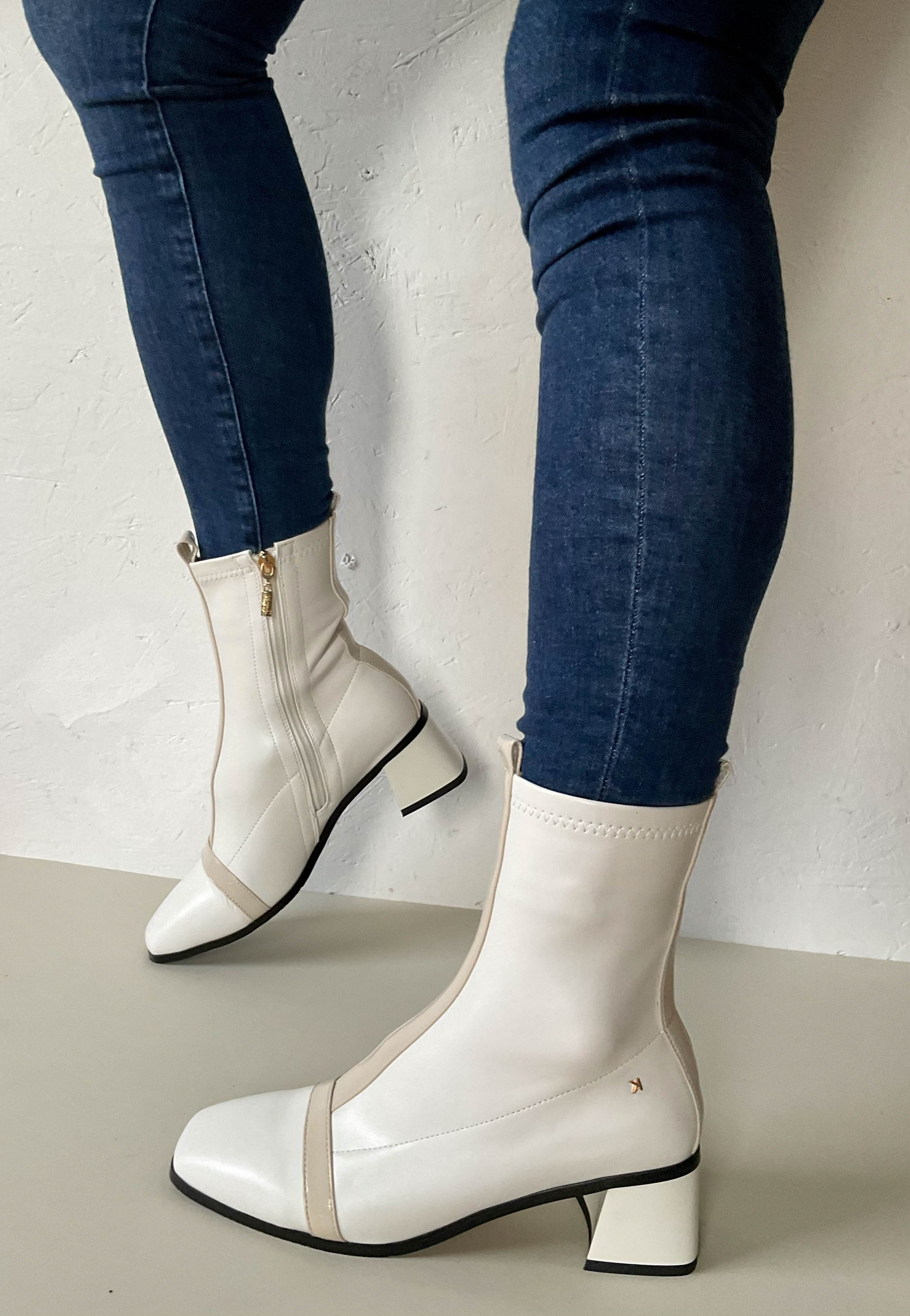 white dressy ankle boots