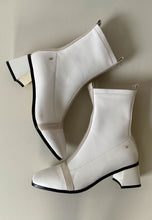 Load image into Gallery viewer, white heeled ankle boots