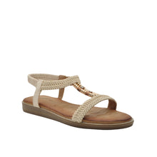 Load image into Gallery viewer, beige flat sandals