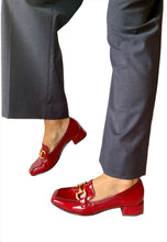 Load image into Gallery viewer, red low heel shoes