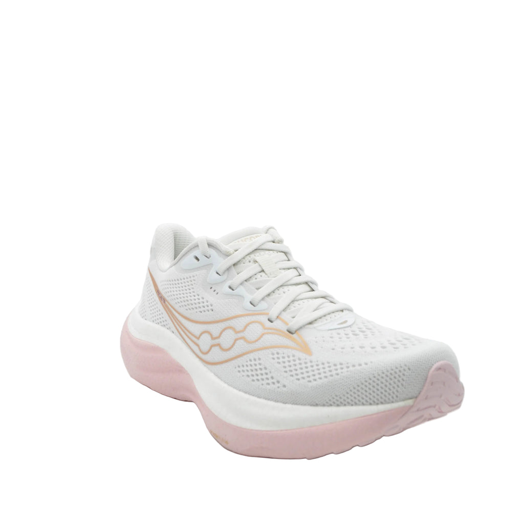 white saucony trainers