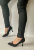 black stilleto heels