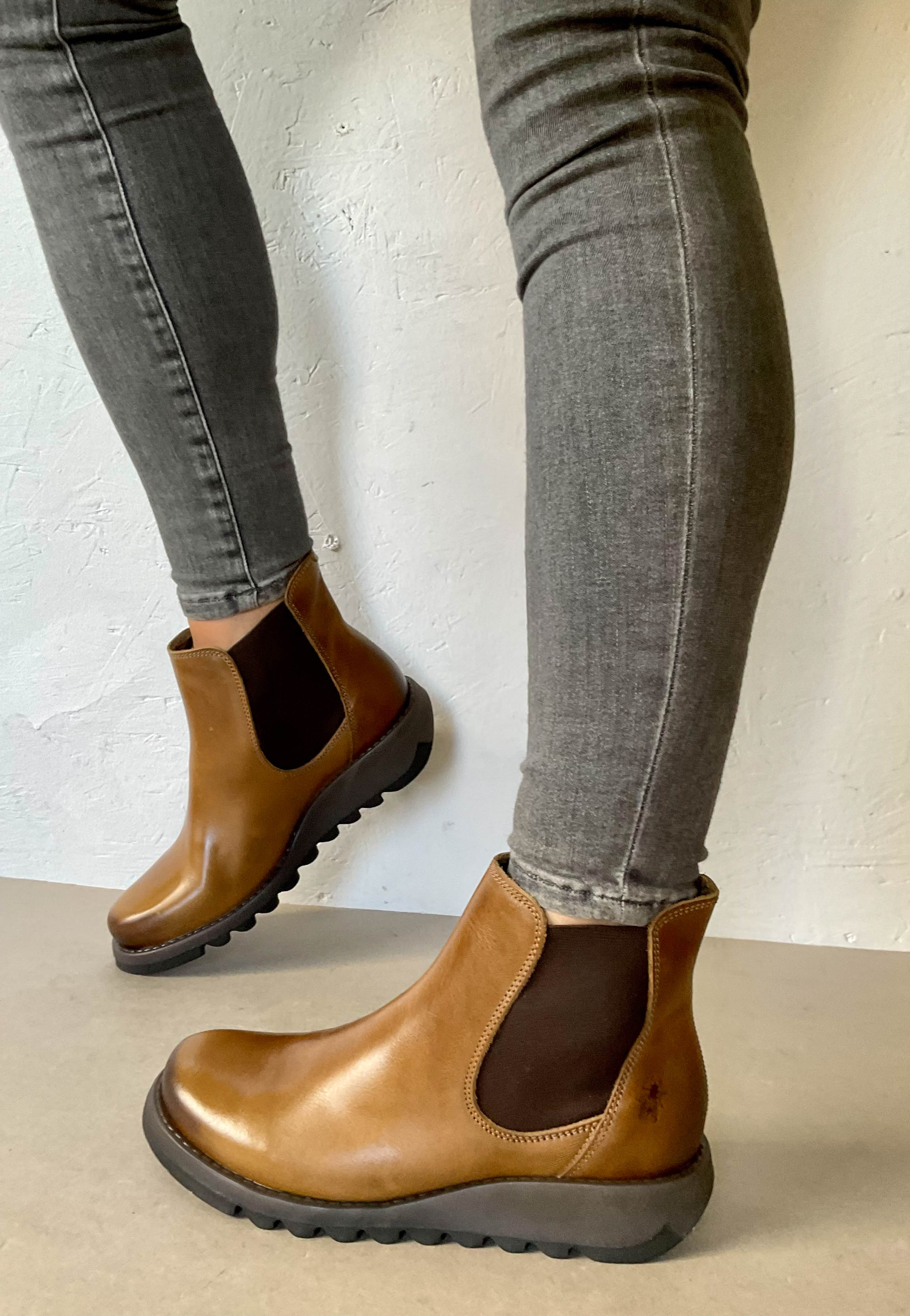 Fly London brown chelsea boots