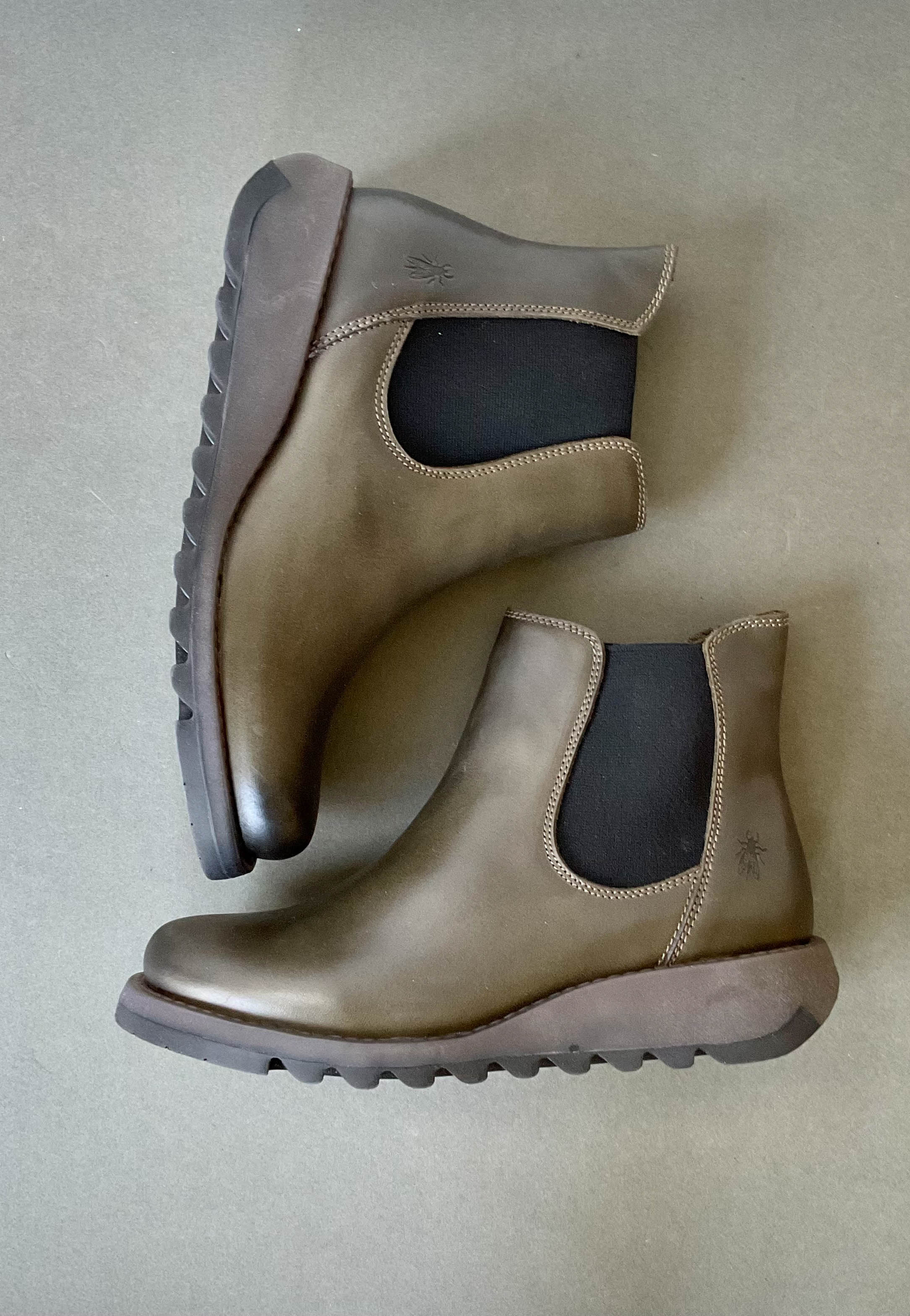 fly london green chelsea boots
