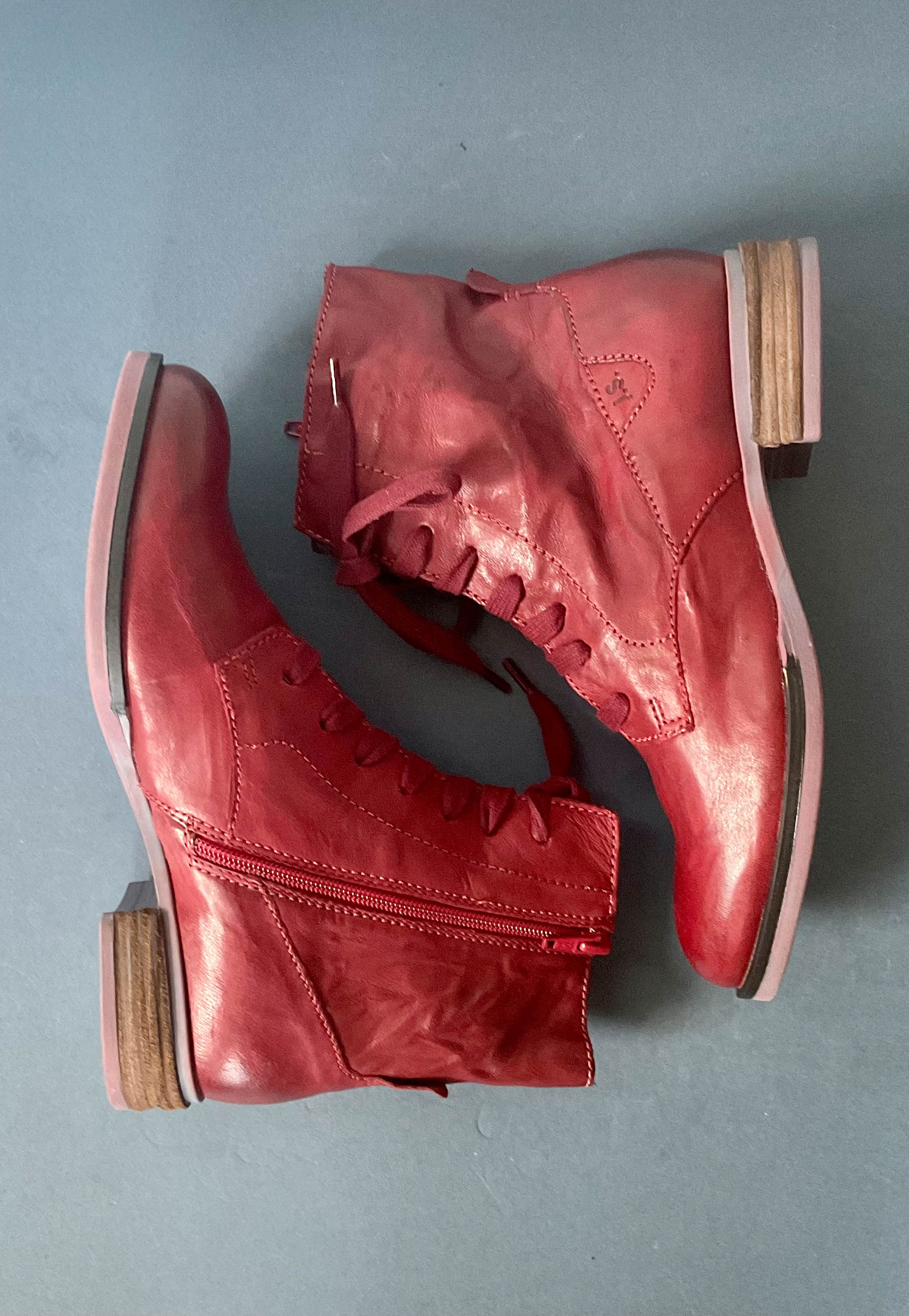josef seibel ladies red leather boots