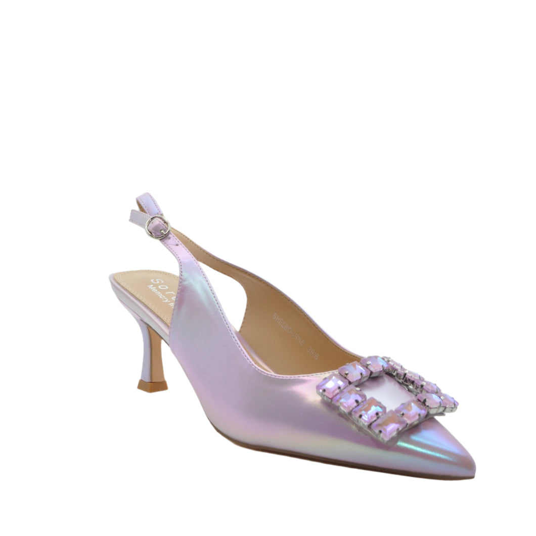 lilac sling back heels