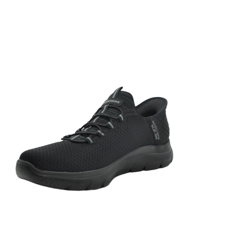 Load image into Gallery viewer, black mens skechers slip on shoes
