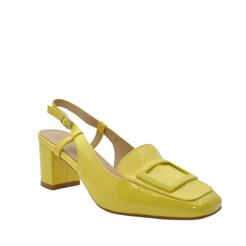 Load image into Gallery viewer, yellow heeled shoes

