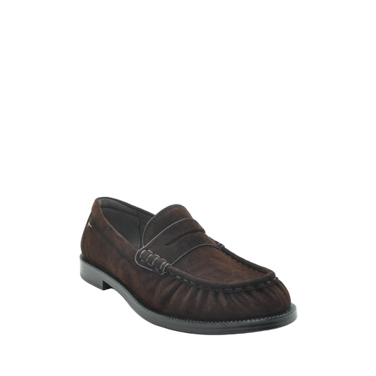 flat ldark brown loafers