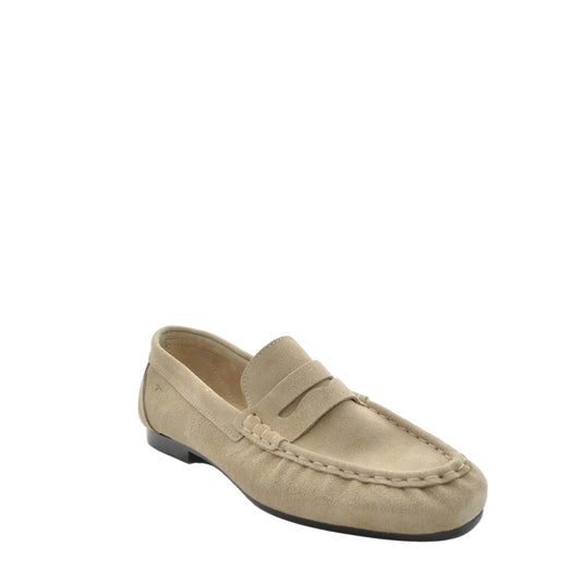 womens loafers in brown suede