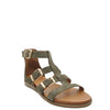 green suede sandals