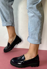 Load image into Gallery viewer, navy chunky loafers