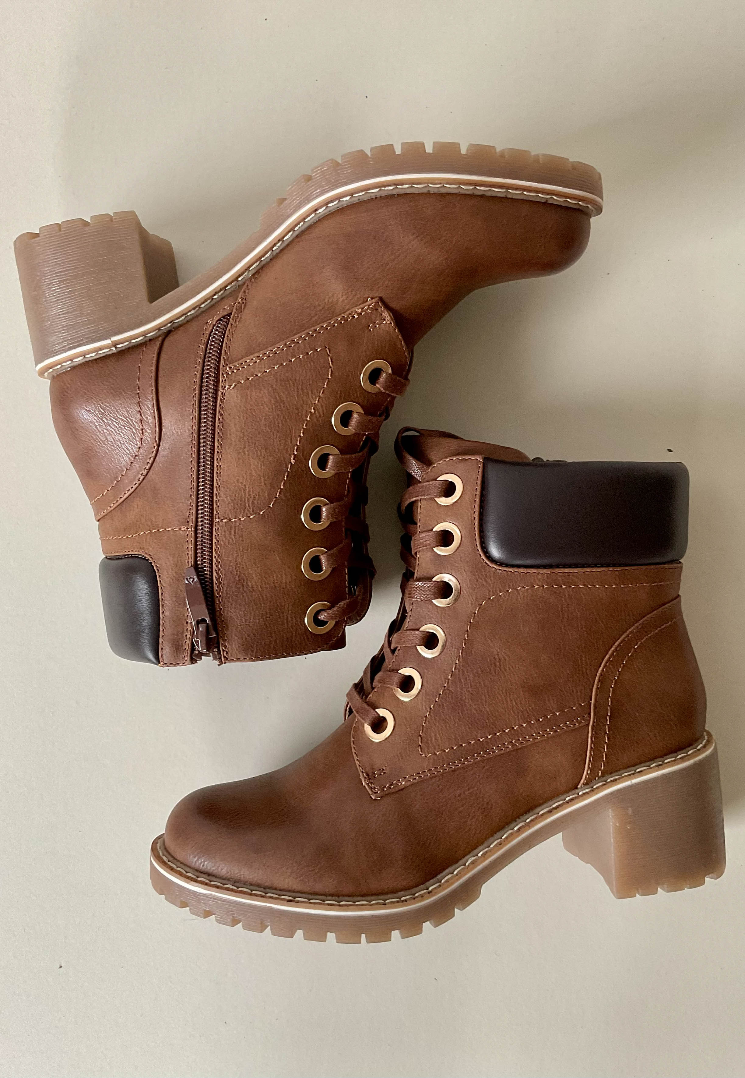 tan lace up boots for women