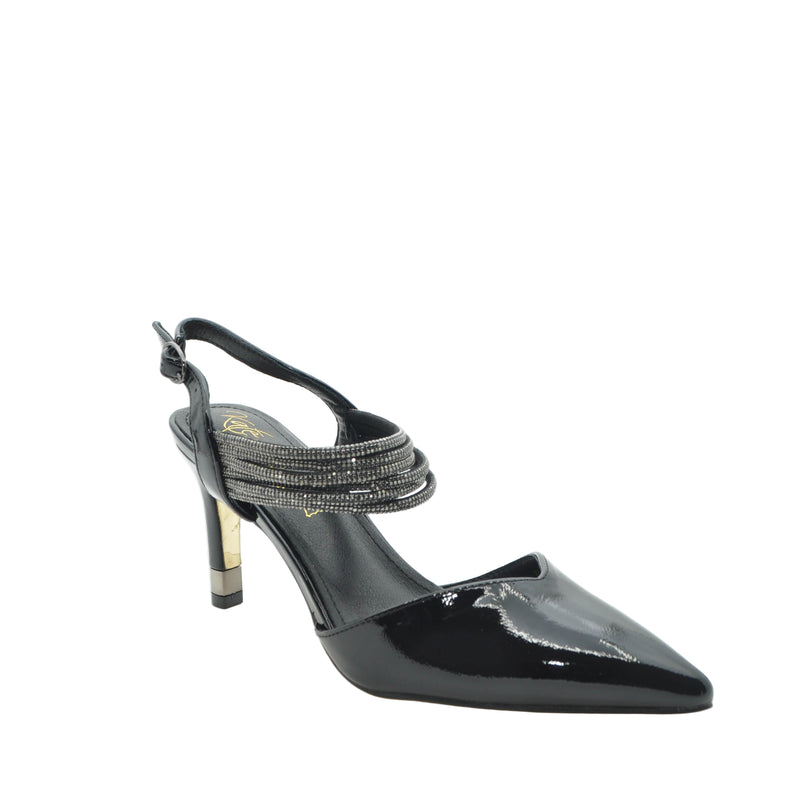 Load image into Gallery viewer, black closed toe heels

