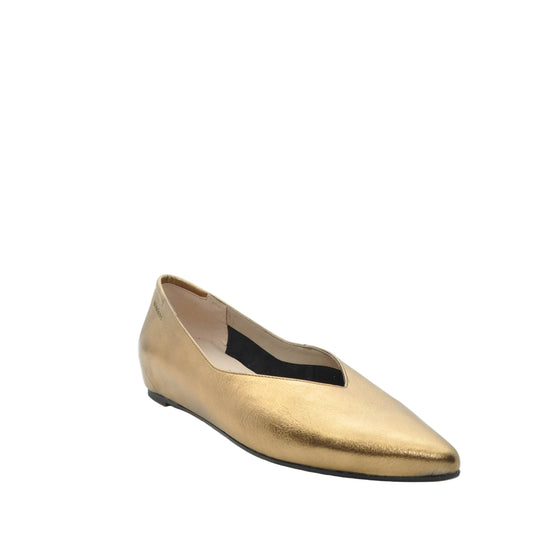 gold flat shoes