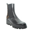 black leather ankle boots