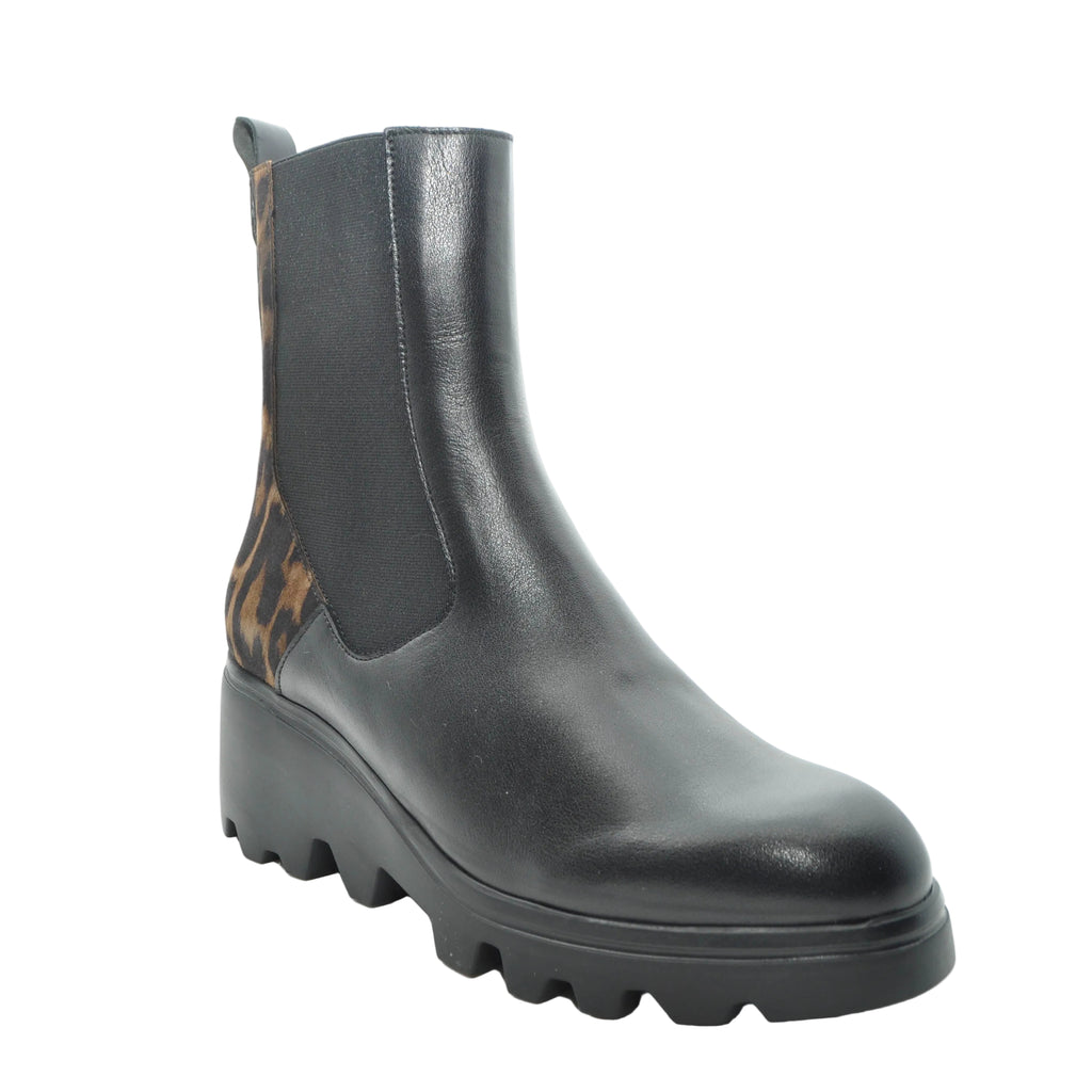 black leather ankle boots