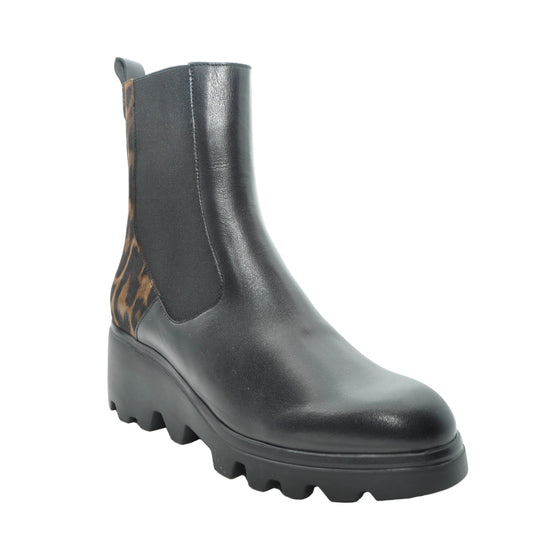 black leather ankle boots