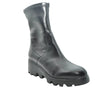 black leather wedge boots