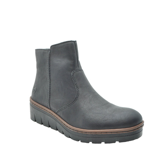 black wedge boots