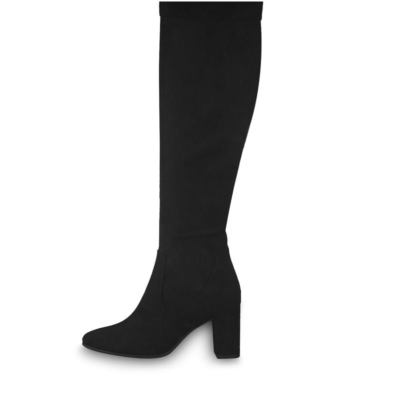 black suede knee high boots