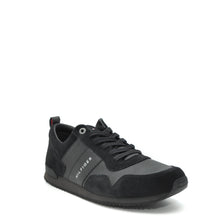 Load image into Gallery viewer, black leather trainers mens