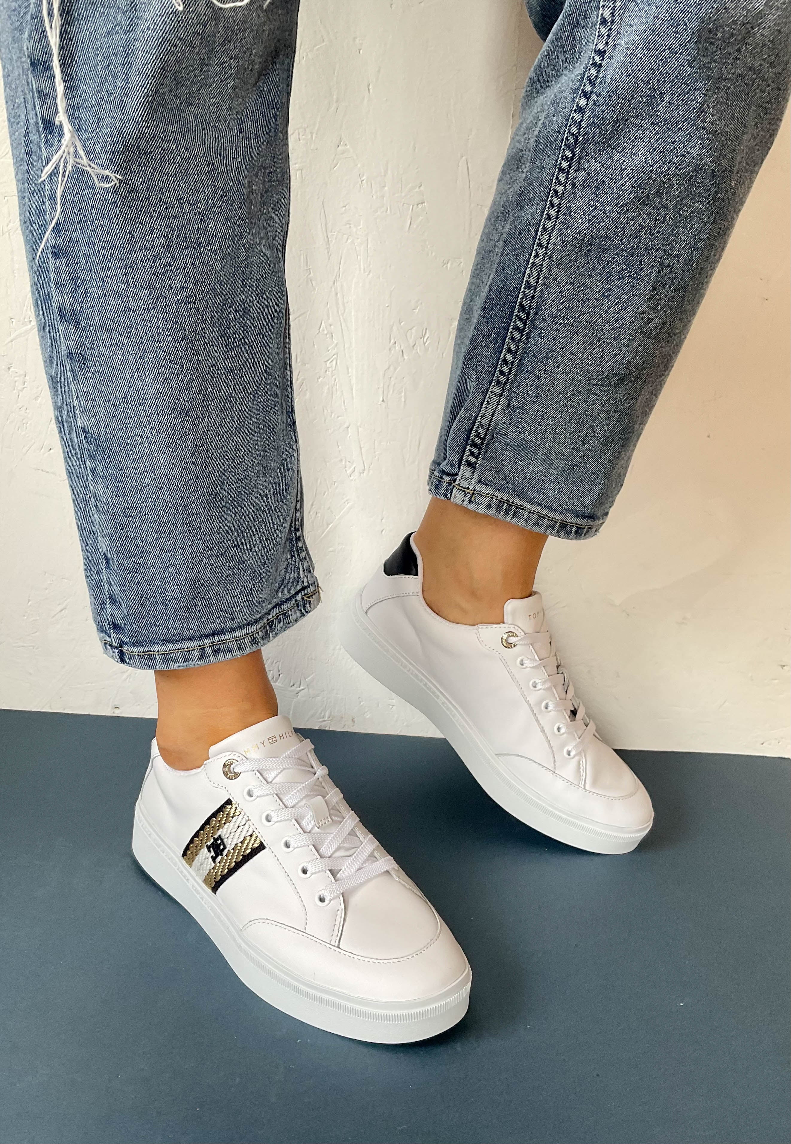 Tommy hilfiger white leather shoes