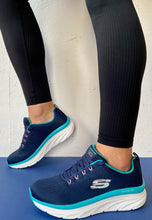 Load image into Gallery viewer, navy skechers walking shoes