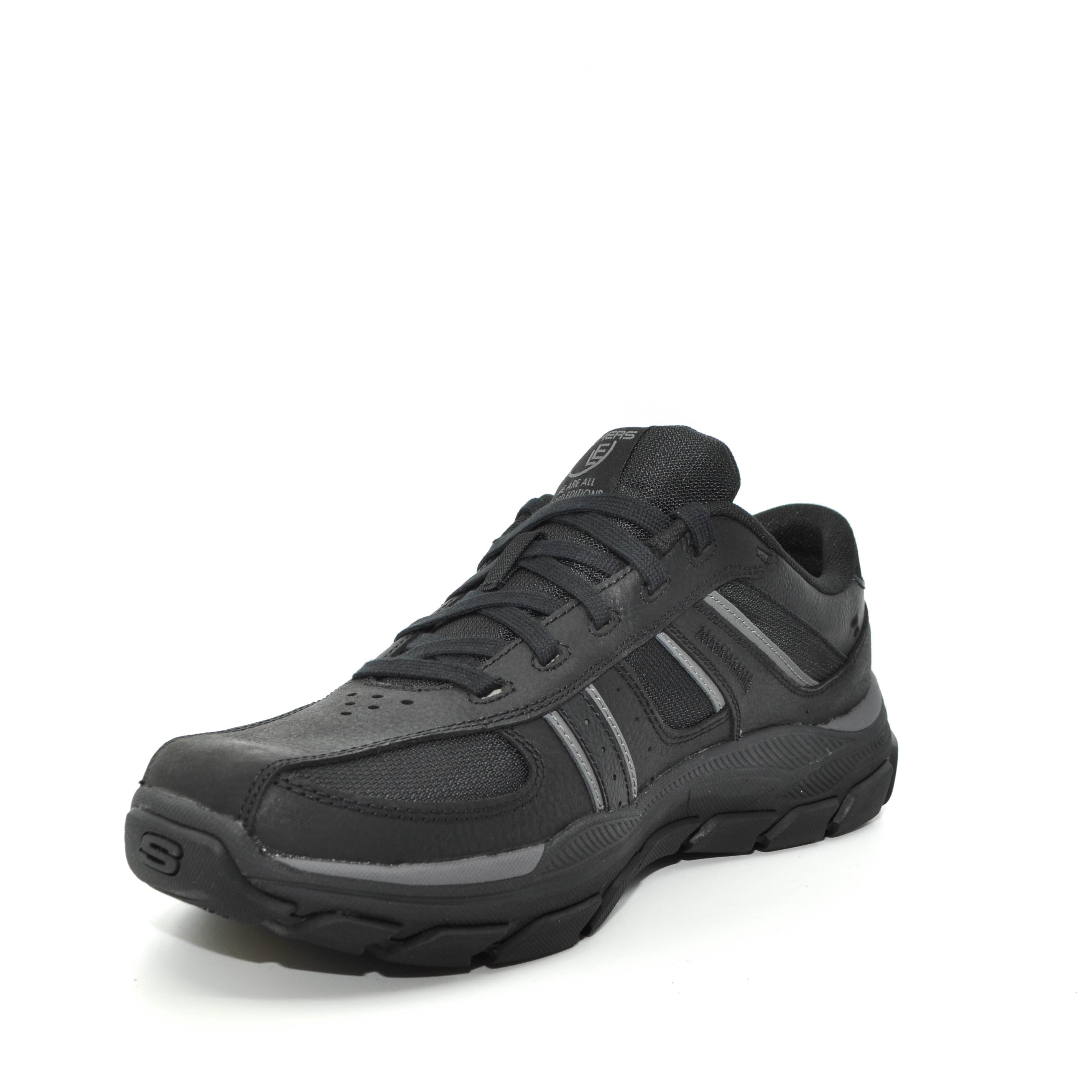 skechers black leather shoes