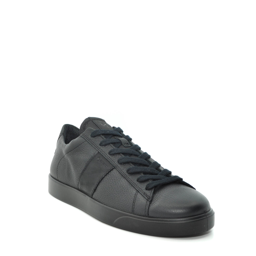 ecco black leather lace up shoes