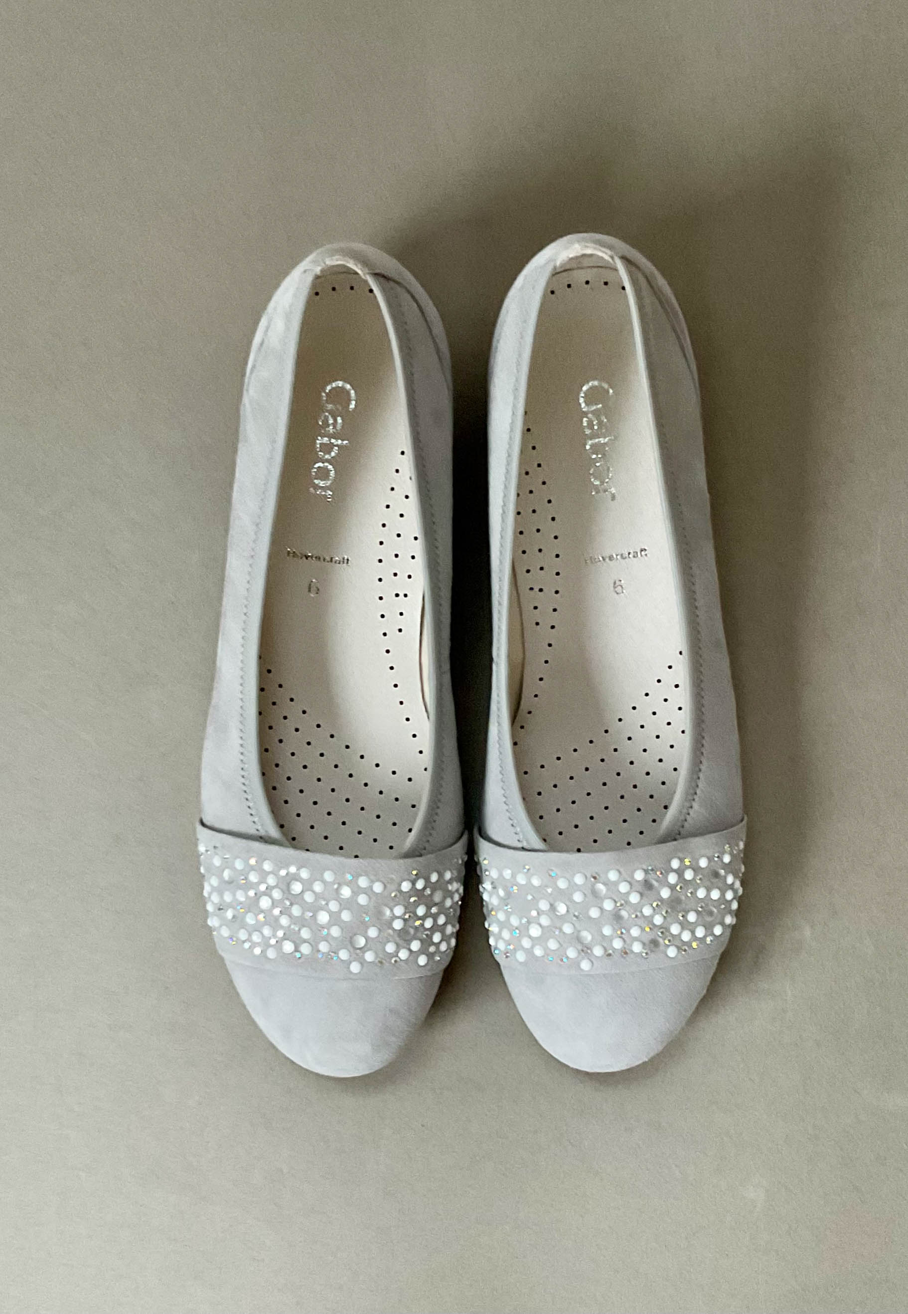 gabor silver flat shoes
