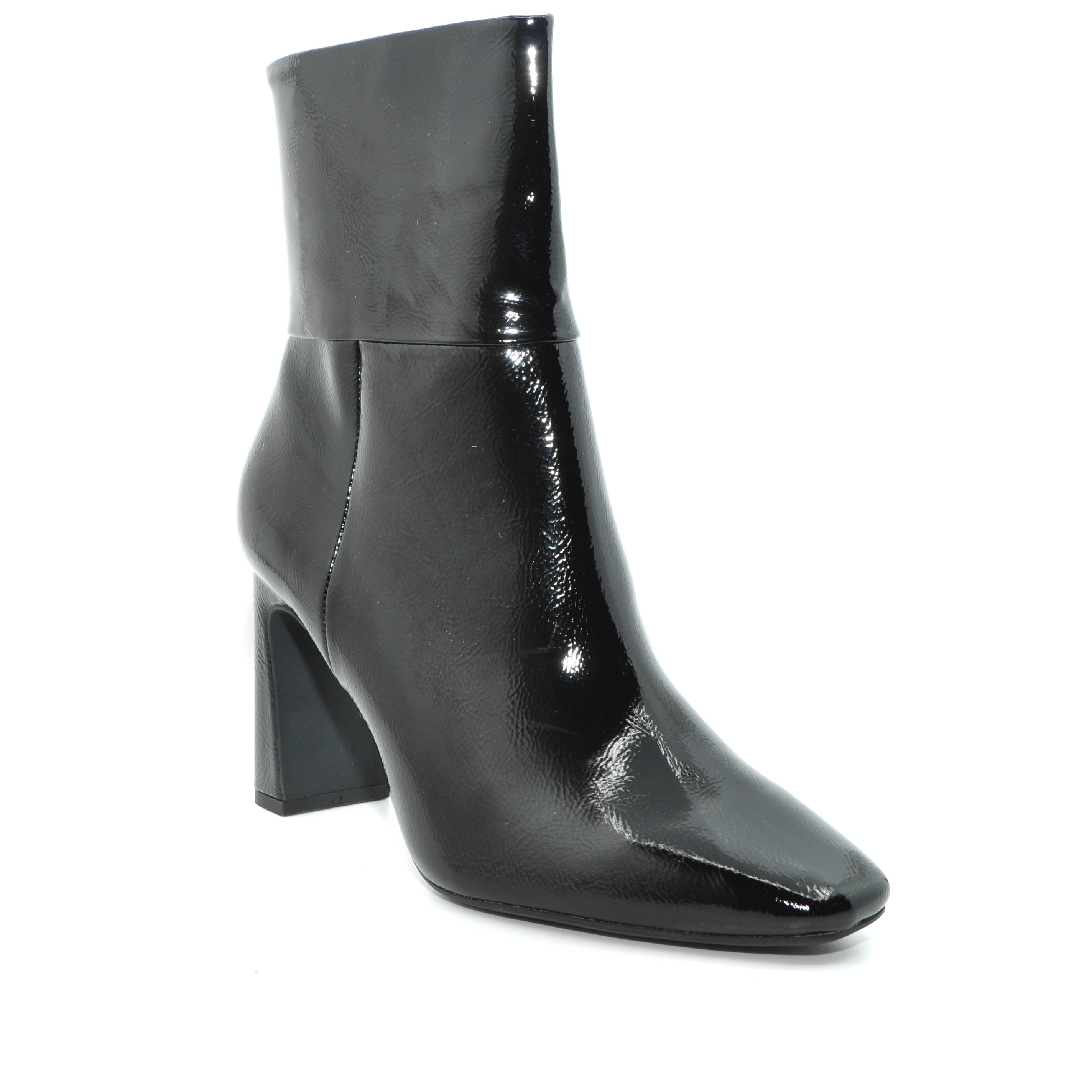 Tamaris black patent heeled boots