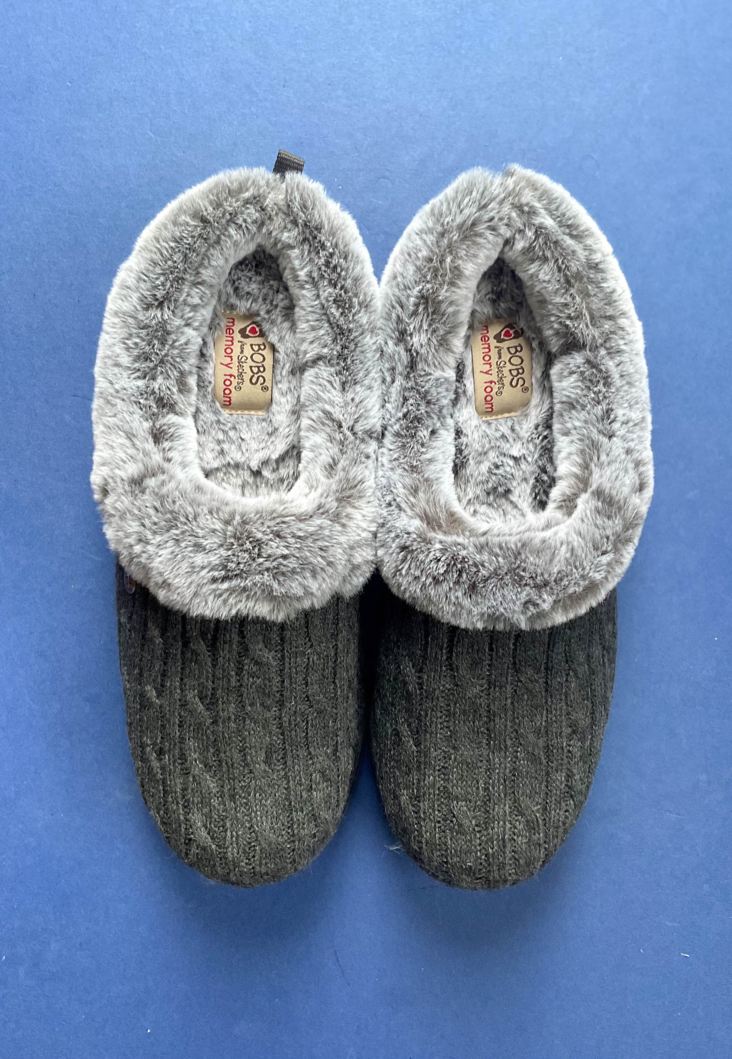 grey wool slippers