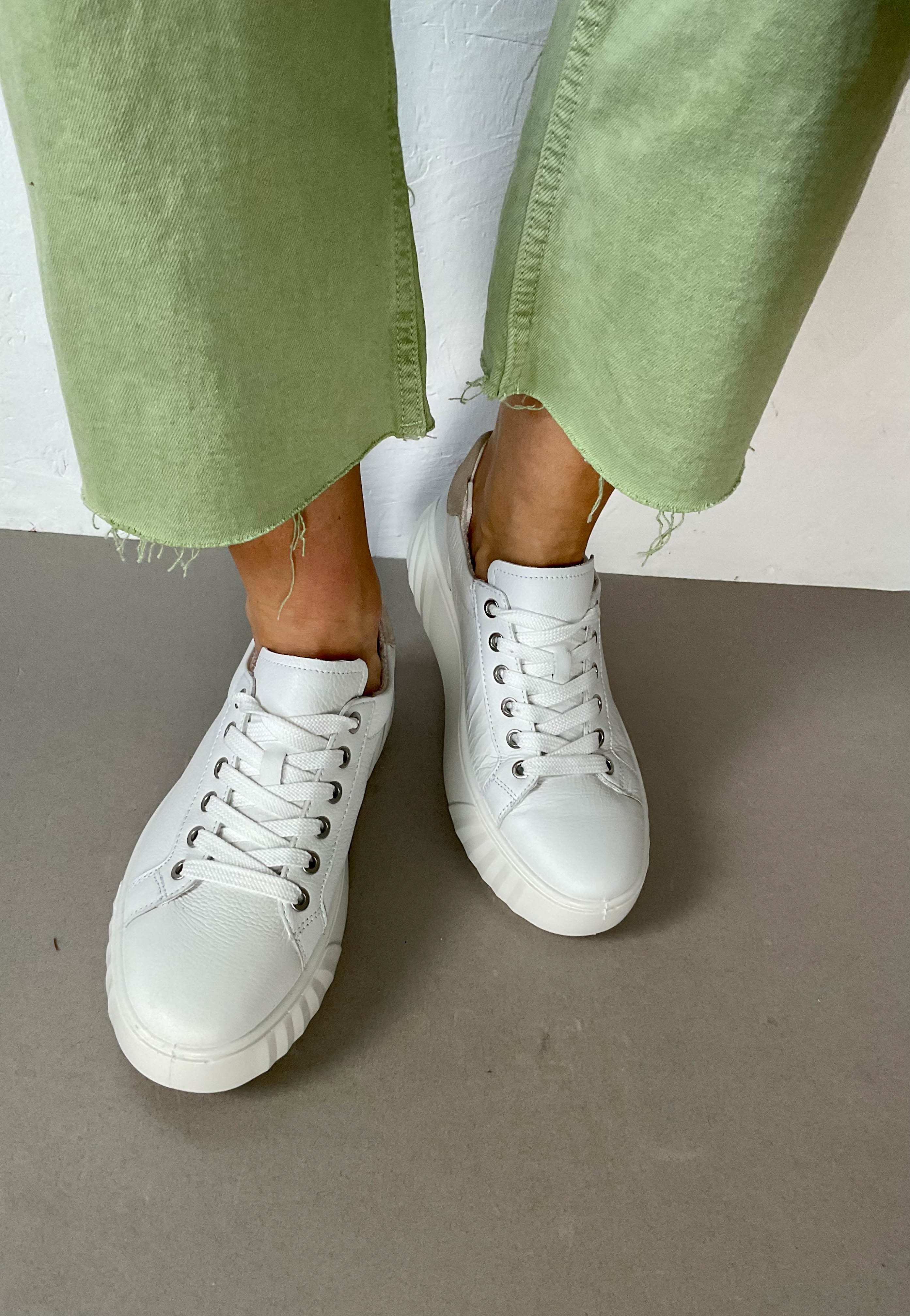 ara white lace up trainers